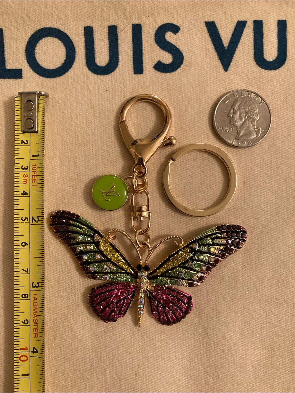 Louis Vuitton Upcycled Butterfly 🦋 Charm Purse Charm/Keychain NWOT - Picture 8 of 9